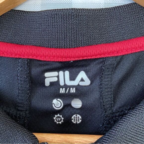 FILA athletic sweater black short sleeves polo athletics medium - Picture 3 of 11